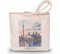 favplace Borsa per la spesa con motivo città Toronto Canada Tote Bag - Borsa shopper o shopping per viaggiare in lontananza o casa - Borsa da viaggio - Borsa in iuta, tedesco., 42cm x 38cm