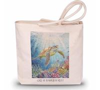 favplace Borsa per la spesa con motivo urbano, grande barriera, tartaruga, Australia, borsa per la spesa, per viaggiare o casa, tedesco., 42cm x 38cm
