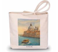 favplace Borsa shopping con motivo città Venezia Venezia Venezia, Italia Tote Bag - Borsa per la spesa per viaggiare in lontananza o in casa, borsa da viaggio in iuta, tedesco., 42cm x 38cm
