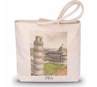 favplace Pisa Italia Tote Bag - Borsa per la spesa con motivo città in ardesia o per la casa, borsa da viaggio, tedesco., 42cm x 38cm