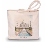 favplace Taj Mahal India Tote Bag - Borsa per la spesa o la spesa, per viaggiare o per la casa, borsa da viaggio in iuta, tedesco., 42cm x 38cm