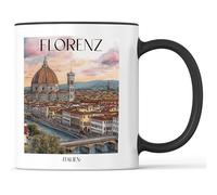 favplace Tazza con motivo città Firenze Toscana Italia, idea regalo per la voglia di casa o la casa, da viaggio, 330 ml, colore nero