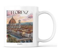 favplace Tazza con motivo città Firenze Toscana Italia, idea regalo per la voglia di casa o la casa, da viaggio, 330 ml, colore bianco