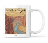 favplace Tazza con motivo città Grand Canyon USA - Idea regalo per voglia o casa, da viaggio, 330 ml, colore bianco