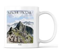 favplace Tazza con motivo città Machu Picchu Perù, idea regalo per la voglia di casa o la casa, da viaggio, 330 ml, colore bianco