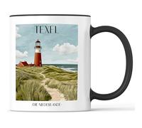 favplace Tazza con motivo città Texel Paesi Bassi - idea regalo o regalo per la voglia di casa o la casa, tazza da caffè da viaggio, 330 ml, colore nero