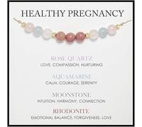 Favritt Braccialetto regolabile con pietra di luna arcobaleno, regalo premuroso per la gravidanza per neomamme, baby shower e festa della mamma