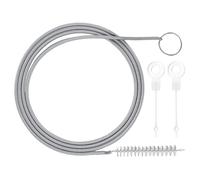 Favson Set di 3 spazzole per la pulizia, colore argento, 150 cm, setole morbide in nylon flessibili, manico in acciaio inox, frigorifero, tubi