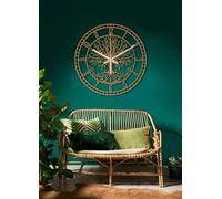 FAWdecor Grande orologio da parete rotondo in metallo, con albero della vita, silenzioso, senza ticchettio, funzionamento a batteria, al quarzo, silenzioso, per la casa (oro, 50 cm)