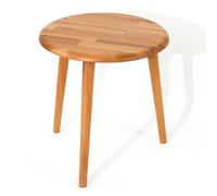 FAWdecor Set di 3 tavolini rotondi in legno, tavolini da salotto e camera da letto, tavolini da caffè a incastro, moderni di metà secolo, in noce, per soggiorno, facile da montare (solo un tavolo)