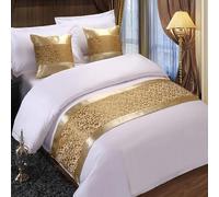 FAWFCJD Copriletto Copriletto Copriletto Copriletto Copriletto Copriletto Copriletto E Cuscini Abbinati Copriletto Moderno For I Piedi Del Letto, Copriletto Copriletto(Gold,240X50cm)