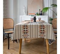 FAWFCJD Tovaglia in Cotone E Lino, Tovaglia Rettangolare in Jacquard, Tovaglia Marrone con Motivo A Fiocchi di Neve, Tovaglia Spessa, Copritavolo Vintage, Tovaglia da Fattoria(140 * 200cm)
