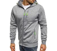 FAWHEWX Felpa con Cappuccio da Uomo Casual con Zip Intera Sport Fitness Cardigan con Cappuccio Giacca con Cappuccio Giacca da Uomo con Cerniera in Pile Pullover Felpa con Cappuccio(C-Grigio/3XL)