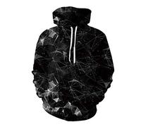 FAWHEWX Felpa con Cappuccio Unisex con Stampa Digitale 3D realistica Harajuku Pullover Coppia Felpa con Cappuccio Leggera con Stampa Grafica 3D Unisex Felpa con Cappuccio(H-Nero/3XL)
