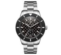 Fawler by Trendhim | Orologio subacqueo in fibra di carbonio spazzolato in titanio | quadrante 24 ore e quarzo VH60 | impermeabile fino a 100 metri | Design danese, argento, Bracciale