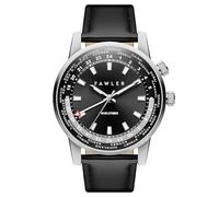 Fawler Trendhim - Orologio Gentium GMT da uomo, impermeabile fino a 10 ATM, movimento al quarzo svizzero Ronda 515, design danese, argento