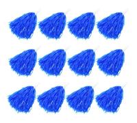 Faxco - Confezione da 12 pompon in plastica per cheerleader, sport, danza, tifo, colore blu 2#