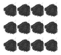 Faxco - Confezione da 12 pompon in plastica per cheerleader, sport, danza, tifo, colore nero