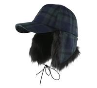 Faxianther Cappellino da baseball invernale da uomo e donna con paraorecchie in pelliccia sintetica, visiera a tesa larga, passamontagna antivento, Verde, Taglia unica