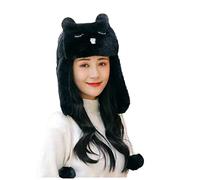 Faxianther Ushanka, cappello invernale antivento russo da uomo e donna, cappello caldo da caccia con paraorecchie, cappello da sci e ciclismo, Gatto # Nero, Taglia unica