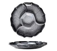 Faxijuan Piatto diviso in ceramica in stile giapponese for bambini e adulti, 4 scomparti, grande piatto rotondo for il controllo delle porzioni for un pasto equilibrato(Light Gray,10")