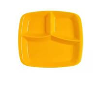 Faxijuan Piatto diviso in porcellana da 11 pollici for adulti, grande piatto rettangolare for il controllo delle porzioni con 3 scomparti for la perdita di peso con dieta bariatrica(Geel)