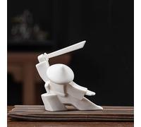 Fay Bless Statuetta di guerriero del tè, ornamento in ceramica per tè e porta incenso, accessorio per il tè Kung Fu fatto a mano, graziosa decorazione per la sala da pranzo, casa, ufficio e regalo per