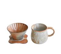 Fay Bless Vintage Ceramic V60 Coffee Dripper Set - Fatto a mano Rustico Versare Sopra Caffè Brewer con Tazza & Pentola (1)