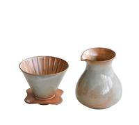 Fay Bless Vintage Ceramic V60 - Set di 4 gocciolatori per caffè, fatto a mano, stile rustico, con tazza e pentola