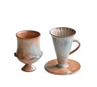 Fay Bless Vintage Ceramic V60 Set di gocciolatori per caffè - fatto a mano rustico versato sopra caffè birra con tazza e pentola (6)