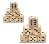 FAYAHAR 12 Pezzi Dadi da Gioco, Dadi in Legno 6 Facce, Artigianato di Cubi in Legno Naturale, Dados Standard Grandi Poliedrici, per Giochi da Tavolo (2 Taglie)
