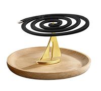 fayarrd Coil Holder | Giardino a spirale - Supporto per barche con base in legno per escursioni, piscina, terrazza, campeggio, attività all'aperto