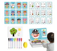 fayarrd Puzzle magnetico per il viso, gioco da viaggio, giocattolo prescolare, puzzle per il viso, tavolo da disegno, sensoriale, abilità motorie, attività di apprendimento ment, per bambini, 3-6 anni