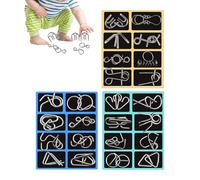 fayarrd Set di puzzle in filo metallico - Logica gioco di pensiero in metallo per giochi di collegamento | Giocattoli educativi e ricompensa per lezioni, bambini adolescenti adulti famiglia figli