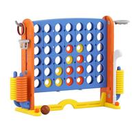 FAYDUDU Junior - Set di giochi giganti in plastica senza BPA, 4 in una fila, per bambini e adulti, ideale per regali, varietà di colori, blu, rosa, verde, grande (arancione)