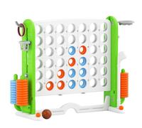 FAYDUDU Junior - Set di giochi giganti in plastica senza BPA, 4 in una fila, per bambini e adulti, ideale per regali, varietà di colori, blu, rosa, verde, grande (verde)