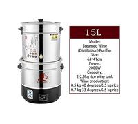 Fayelong 220V Vinificazione acciaio inossidabile apparecchiature vino mobilia macchina birra piccola cantina automatico vino bianco rosso distillazione a vapore (15L)