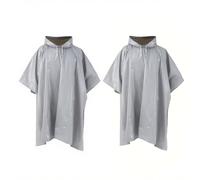 Fayemint 2 Pezzi Mantella Antipioggia Grigio, Portatile Poncho Antipioggia, Riutilizzabile Poncho Pioggia, per Escursionismo, Campeggio, Ciclismo, Pesca (Grigio)