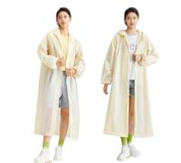 Fayemint 2 Pezzi Mantella Antipioggia, Mantella Antipioggia Unisex, Riutilizzabile Poncho Pioggia, con Strisce Riflettenti, per Escursionismo, Campeggio, Pesca (Albicocca)