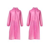 Fayemint 2 Pezzi Mantella Antipioggia, Portatile Poncho Antipioggia, Riutilizzabile Poncho Pioggia, per Escursionismo, Campeggio, Ciclismo, Pesca (Rosa)
