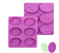Fayemint 2 Pezzi Stampo Ovale a Forma di Ape, Stampi per Sapone, per Cioccolato, Biscotti, Sapone Artigianale, Cottura al Forno (Viola)