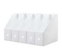 Fayemint 5 pezzi raccoglitore portariviste in plastica, per scrivania, archivio e conservazione (bianco)