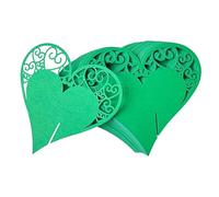 Fayemint 50 Pezzi Segnaposto, Carte Luogo Matrimonio, Forma di Cuore Nome Segnaposto, per Feste di Matrimonio, Feste di Compleanno(Verde)