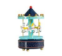 Fayemint Giostra Musicale Blu, Carillon Cavalli, Giostra Rotante, per L'arredamento della Casa, Come Regalo di Natale o di Compleanno.