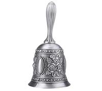 Fayemint Tea Hand Campanello a Mano, Campana Classica in Lega di Zinco, Campanella a Mano Servizio, per Scuola, Cena di Ricevimento Servizio Alberghiero Preghiera di Meditazione (d'Argento)