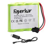 Fayerkar Batteria NiMH da 4,8 V, 2800 mAh, batteria ricaricabile AA4 RC con spina SM 2P e cavo di ricarica per auto telecomandate, fuoristrada 4WD Tank.