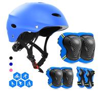 FAYITING Casco da Bici per Bambini, Set di Protezioni per Bambini, Protezioni Ginocchiere Gomitiere Polsiere per Skate Bicicletta Pattinaggio Monopattino e Altri Sport Estermi