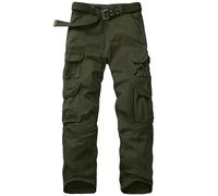 Faysfad Pantaloni Cargo da Uomo Combat Militari Tattici in Cotone Pantaloni da Lavoro con Tasche Multiple, Amy Green, 50