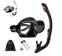 FAZCQDA Set da snorkeling per adulti, con spessore visivo | Set da snorkeling professionale per nuoto e immersioni. Include tappi per le orecchie con cordino e custodia