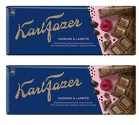 Fazer Karl Fazer Raspberry & Liqorice Milk Chocolate 2 Bars von 200 g 14,2 Unzen